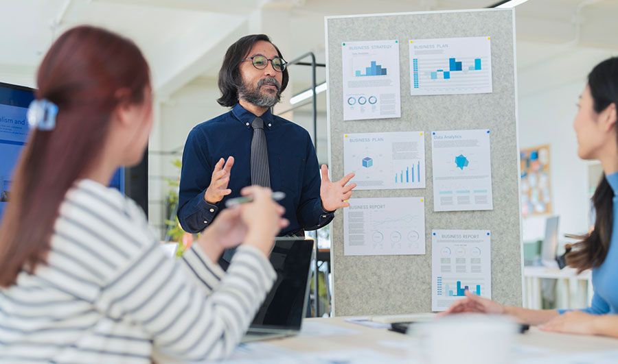 Man talking to class