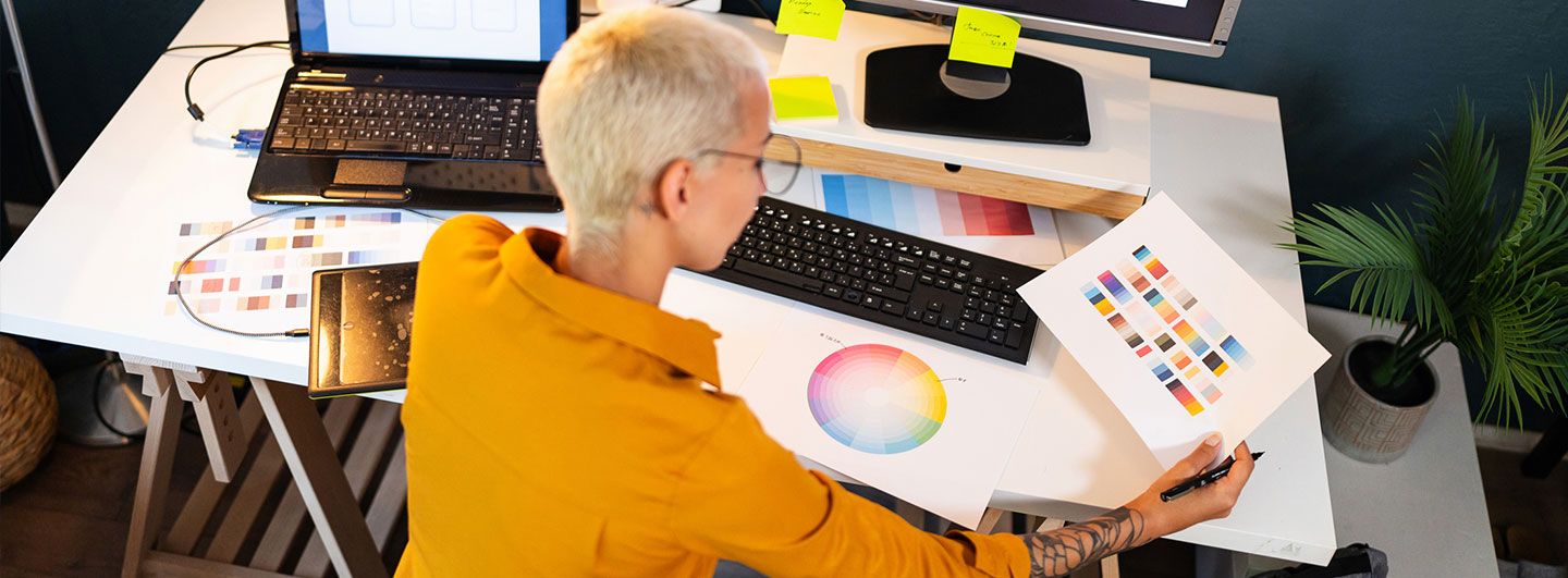 Lady designer at work