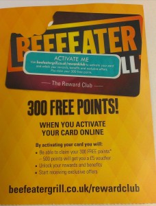 Beefeater loyalty card form