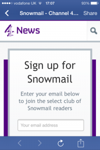 Snowmail landing page